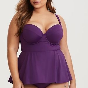 Torrid Peplum Purple One Piece Swimsuit 4X